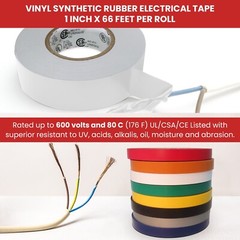 TapesSupply 1 roll yellow electrical vinyl pvc tape 2″ x 66 ft