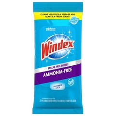 Windex Wipes Glass Cleaning Ammonia Free, Pre-Moistened 25 Count (Pack of 1)