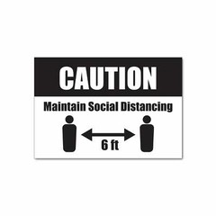 Maintain Social Distancing Business Store Informational Sign ~ 13″ x 19″