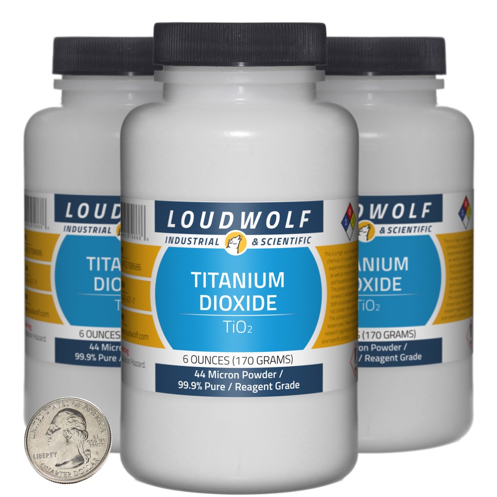Titanium Dioxide / 1.1 Lbs / 3 Bottles / 99.9% Reagent Grade / 44 Micron Powder