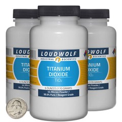 Titanium Dioxide / 1.1 Lbs / 3 Bottles / 99.9% Reagent Grade / 44 Micron Powder