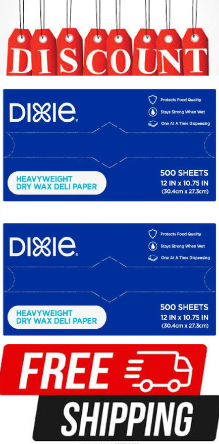2 PACK-Dixie Heavyweight Wax Paper Sheets 12″ X 10.75″ 500 ct (Total 1000 Count)