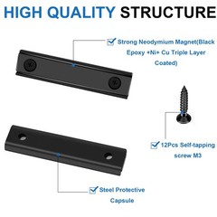 Neodymium Bar Magnets 80lbs, Strong Cabinet Magnets for Closure, Rectangle Ma…