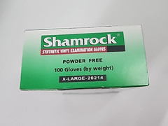 Shamrock Synthetic Vinyl Examination Gloves Powder Free X-Large 1 Box 100ct