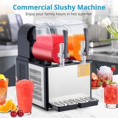 Commercial Slushy Machine Smoothie Maker 4Lx2 Frozen Drink Daiquiri Machine