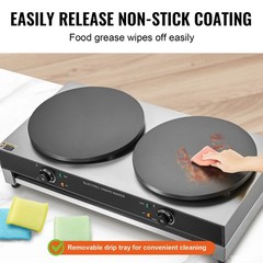 Uimoso 16-Inch Electric Crepe Maker, Commercial Machine, 3400W, AC120V 60Hz