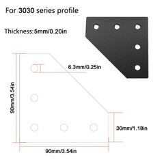 4pcs 3030 Aluminum Extrusion Connector Black L Shape T Nuts Screws Profile