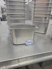 1/4 Size Hotel Steam Table Display Pans Stainless Steel