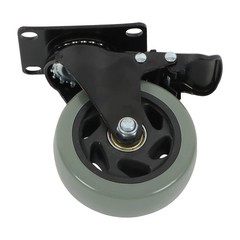 4 Pcs 2200Lbs 4 Inch Swivel Caster Wheels Grey Heavy Duty With Safety Brake