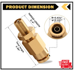 Cheemuii 4 PCS 1/4″ Inflation Schrader Valve with Push to Connect for 1/4″ OD Ai