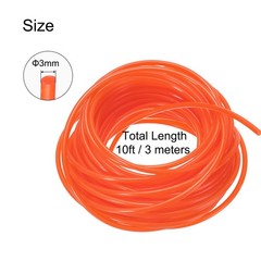 3mm Dia 3 Meters L Polyurethane Round Belts for Industry Smooth Surface Orange