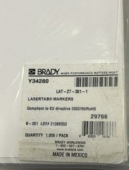 Brady LAT-27-361-1 LaserTab Series Self-Laminating Polyester Labels