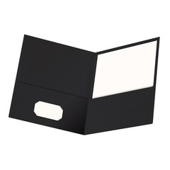 Oxford Twin-Pocket Folders, Textured Paper, 25 Count (Pack of 1), Black
