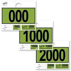 Versa-Tags 3000 Lime Green Automotive 3 Part Dispatch Numbers Mirror Hang Tags