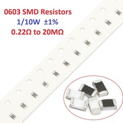 50PCS 1/10W 0603 SMD/SMT Resistors ±1% -Full Range of Values ( 0.22Ω to 20MΩ )