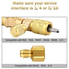 HVAC Tool AC Schrader Valve Core Remover Dual Size 5/16″&1/4″ Port Installer