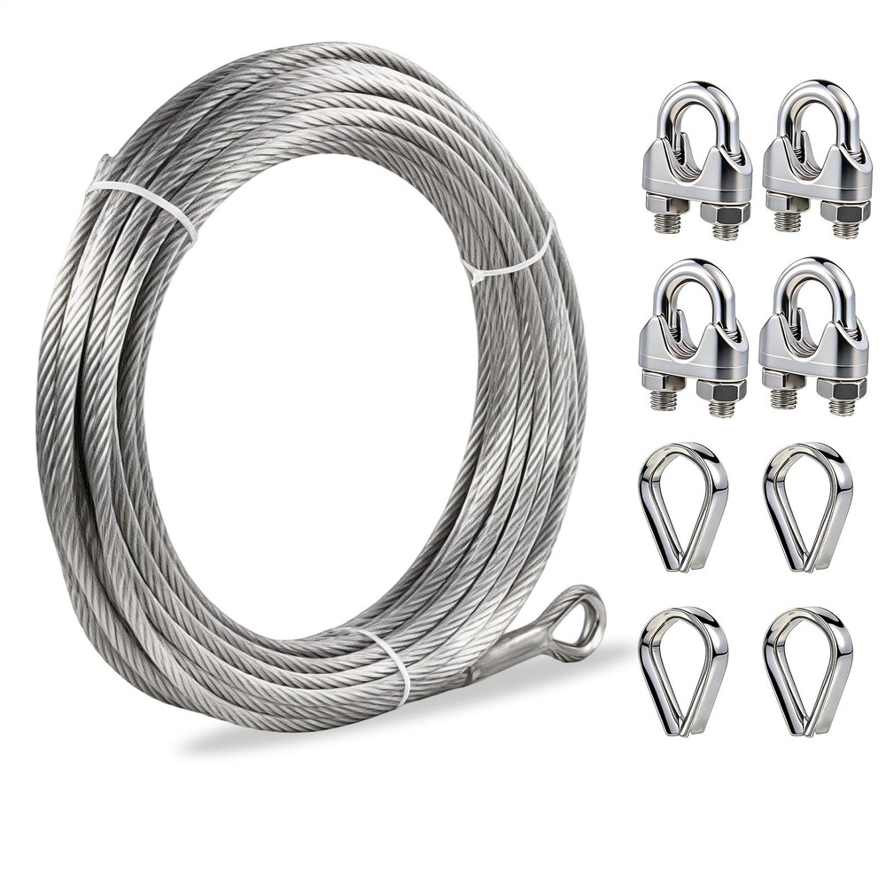 3/8″ Stainless Steel Aircraft Cable Wire Rope Type 7×19 Type 304 (100 Feet)