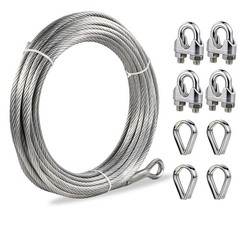 3/8″ Stainless Steel Aircraft Cable Wire Rope Type 7×19 Type 304 (100 Feet)