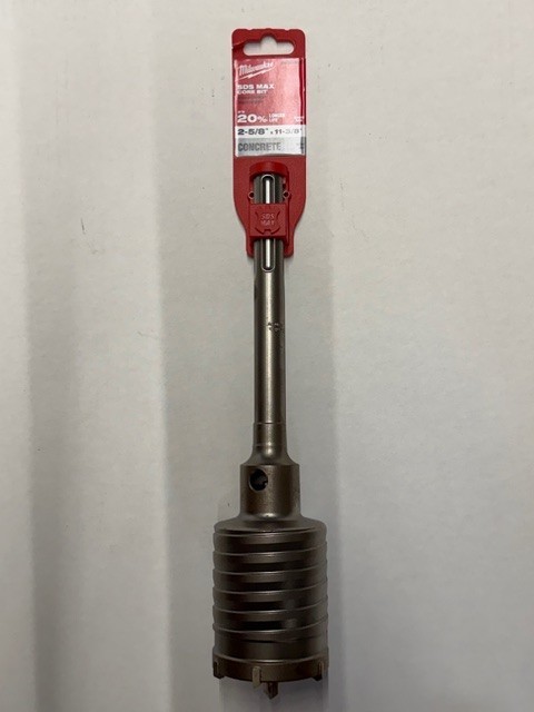 Milwaukee 48-20-5412 2-5/8 in X 11-3/8 in One Piece SDS-MAX Core Made In Germany