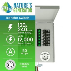 Nature’s Generator 12 Circuits 120/240V 50A Non-automatic Power Transfer Kit