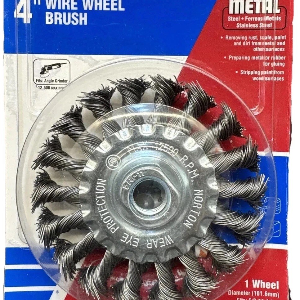Norton 50583-038 Stainless 4” Wire Wheel Brush METAL – NEW {50}