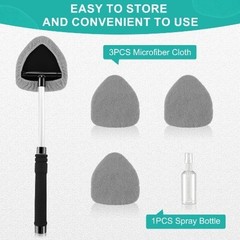 Windshield Cleaner Tool, Car Interior&Exterior Window Cleaning Too Color: Gray