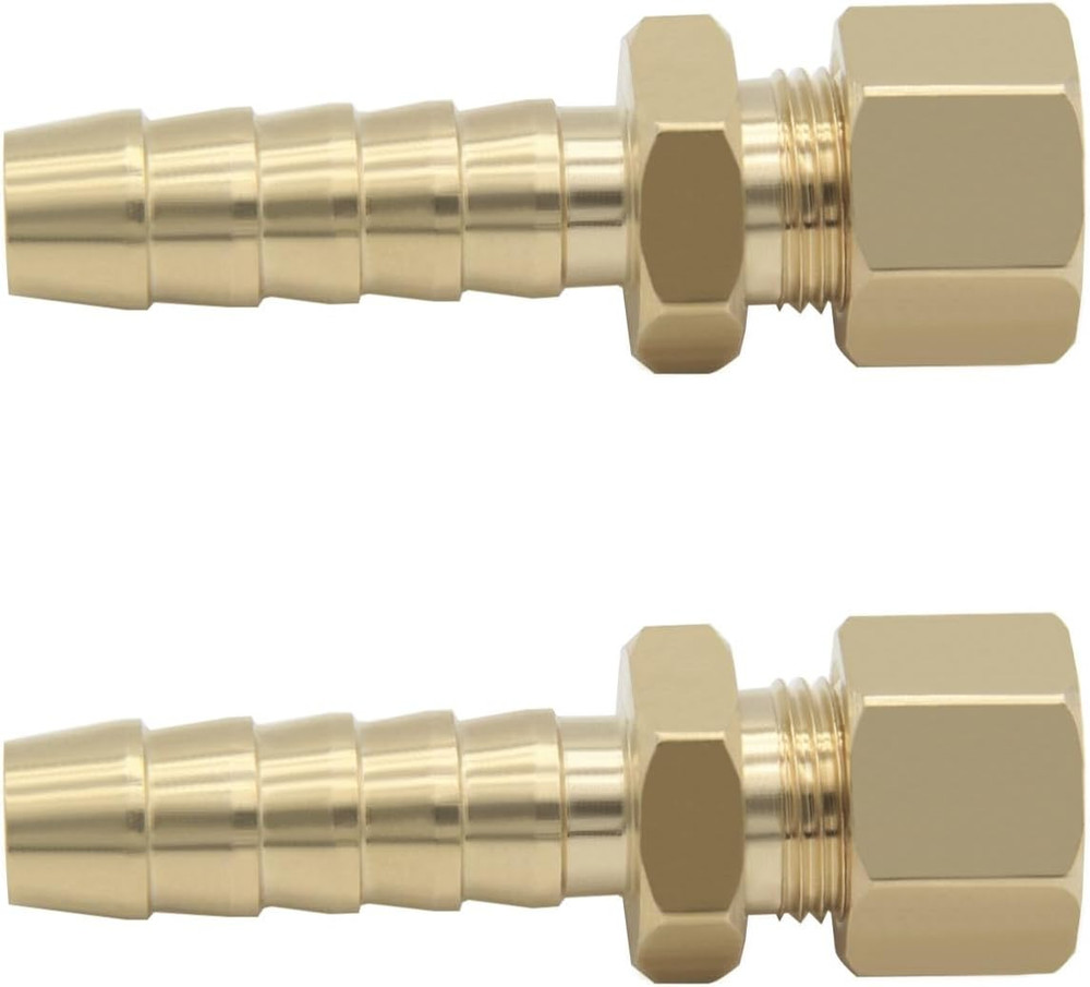 2PCS Compression Fitting 5/16″ Tube OD to 3/8″ Hose Barb Transmission Cooler Fue