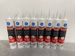 GE Supreme Silicone Caulk for Kitchen Bathroom, White, 10 fl oz Cartridge, 8PK