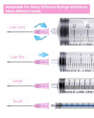 100Pcs 18Ga 1 Inch Needle Luer Lock Lab Accessories, Sterile Individual Package