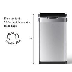 EKO Mirage-T 50 Liter / 13.2 Gallon Touchless Rectangular Motion Sensor Trash…