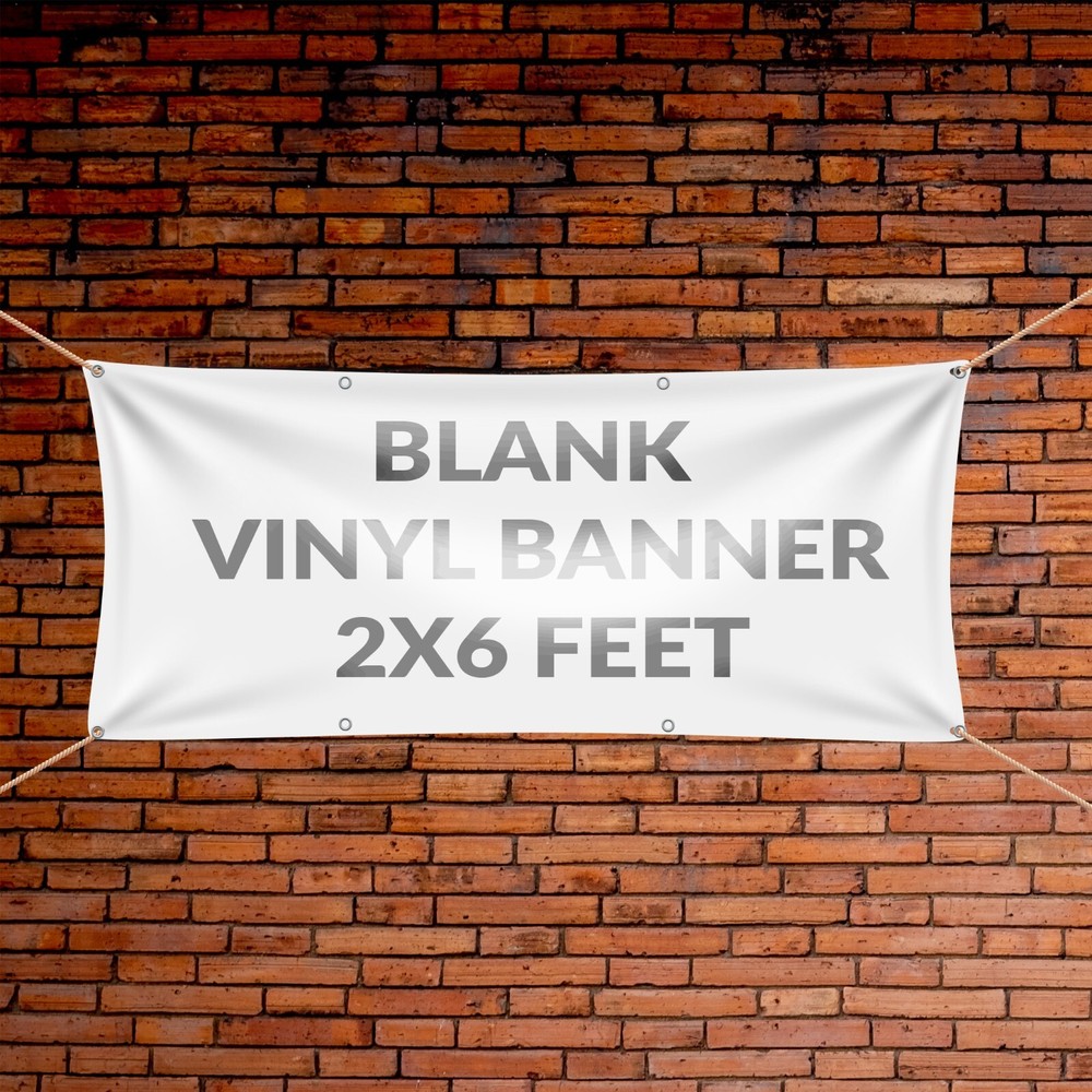 VictoryStore 2×6 Feet Blank Banner – 10oz Blank Vinyl Banner with Grommets