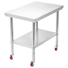 VEVOR Stainless Steel Table 24 x 35.4 in Kitchen Prep Table with Wheels