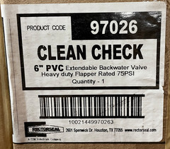 6 inch PVC Clean Check Extendable Backwater Valve RectorSeal 97026 NEW