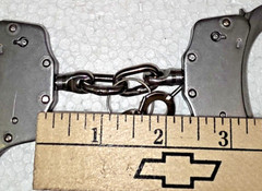 MTech USA 4508-SDL Series Double-Lock Handcuffs, Stainless Steel, Nickel Silver