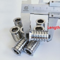 M6 M8 M10 Stainless Steel Furniture Nut Hex Flat Head Screw Threaded Wood Insert