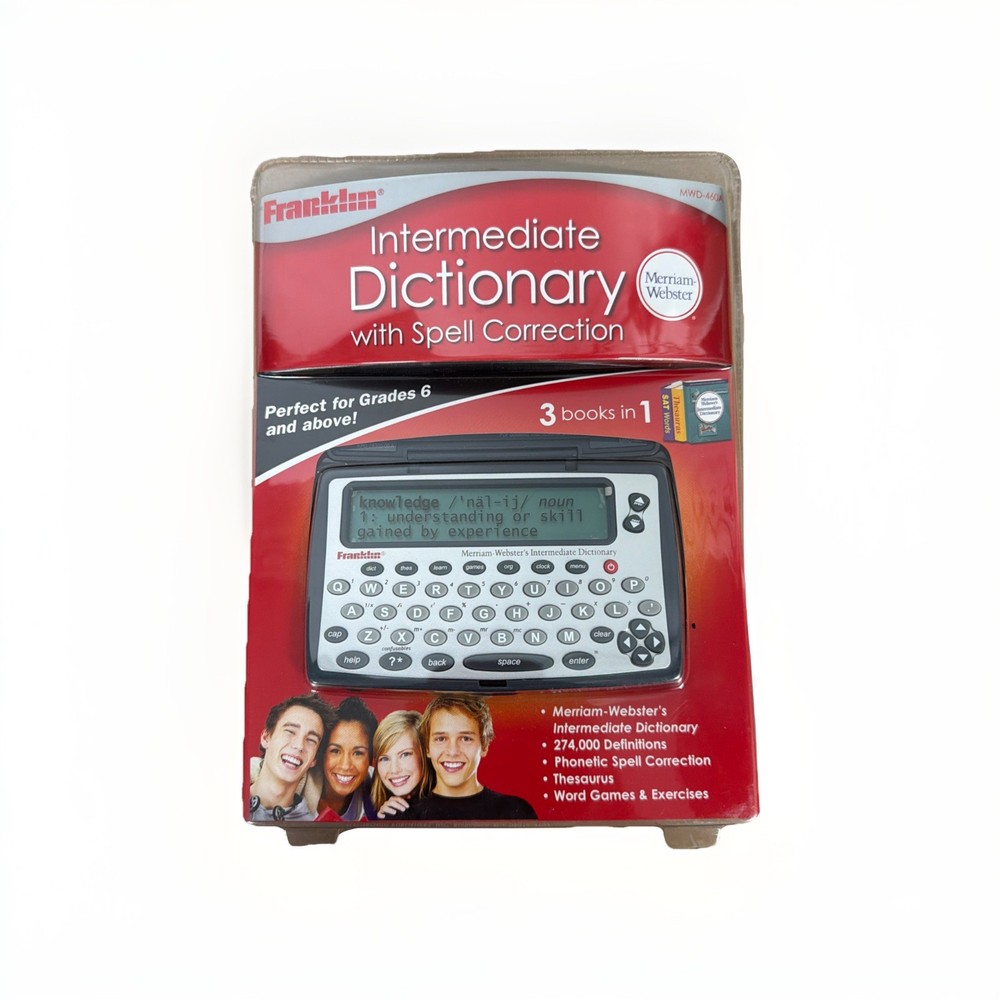 NIB Franklin Intermediate Dictionary with Spell Correction 3 books in 1 MWD-460A