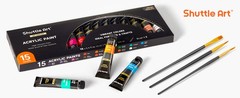 Acrylic Paint Set, 15 x 12ml Tubes Artist Quality Non Toxic Rich Pigments Colors