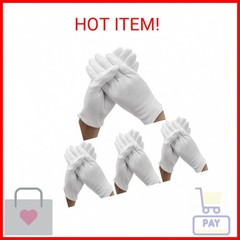 24 Pcs (12 Pair) White Cotton Gloves for Dry Hand Moisturizing Cosmetic Eczema H