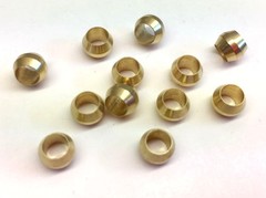 4mm ID x 12pcs Brass Compression Sleeve Ferrule Olive Barrel Ring Soft Copper