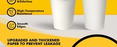 50 pack] Disposable Coffee Cups with Lids 12 oz, Hot Paper Cups with Lids, To Go