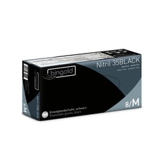 Bingold Disposable Gloves Nitrile 35BLACK, Black M Box Cleaning Gloves