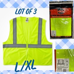 Ergodyne GloWear 8205Z High Visibility Sleeveless Safety Vest Size LIME LARGE XL
