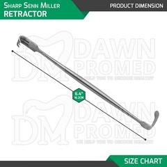 2 Pcs Senn Miller Retractors Sharp & Blunt 6 3/8″ Double Ended Dermatology Set