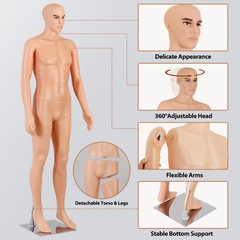 Adjustable Male Mannequin Full Body Realistic Mannequin Dress Forms for Shop