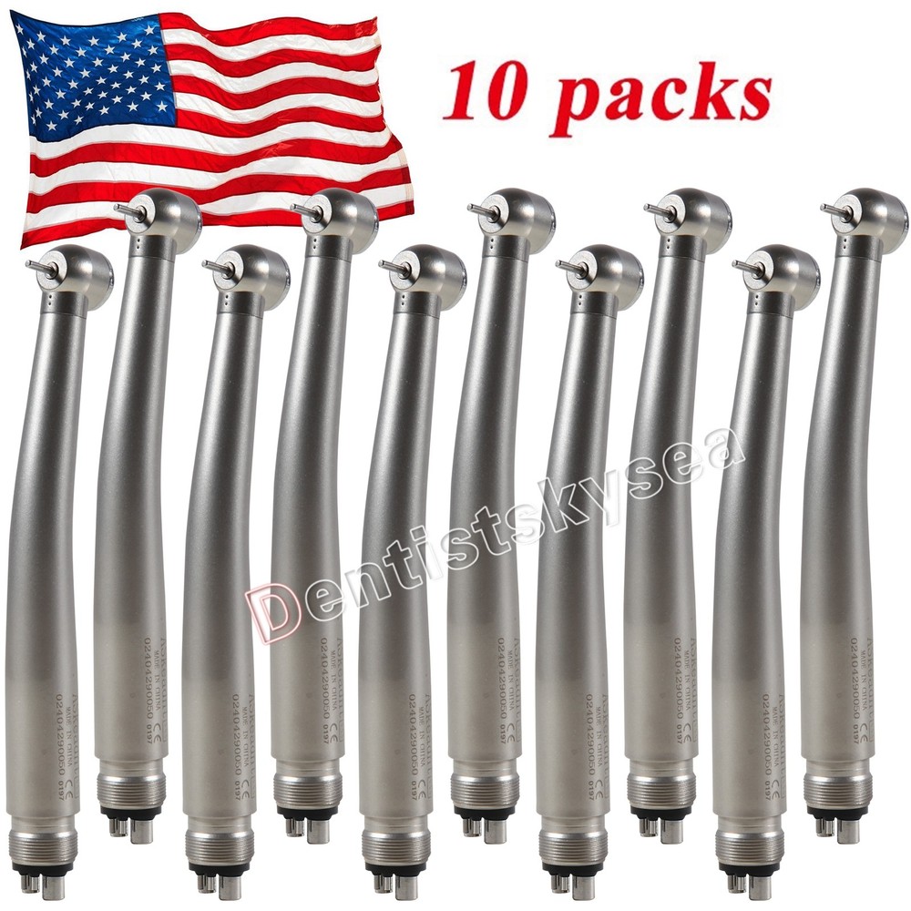 10 Packs NSK Style Dental High Speed Handpiece Push Button 4Hole Air Turbine USA