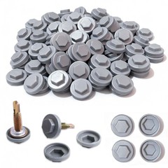 400 Pcs Metal Roof Screw Caps, UV Resistant Plastic Covers – Silver Gray