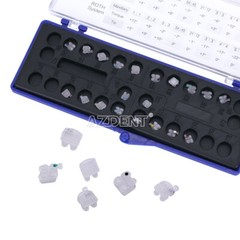 20Pcs/kit Dental Orthodontic Ceramic Brackets Braces Roth Slot.022 Hooks 3-4-5