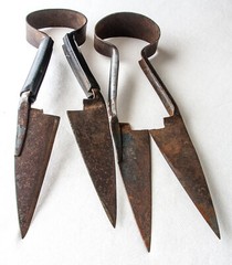 Vintage Sheep Goat Shears Scissors Set of 2 12 in each Wool Cutters
