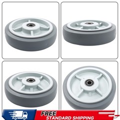 4 Pack 1/2″ Axle Hole 8″ Caster Wheels Polyurethane 900 Pounds Gray Replace