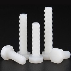 M8 – 1.25 White Nylon Hex Head Bolts Full Thread Hex Cap Plastic Screws DIN 933
